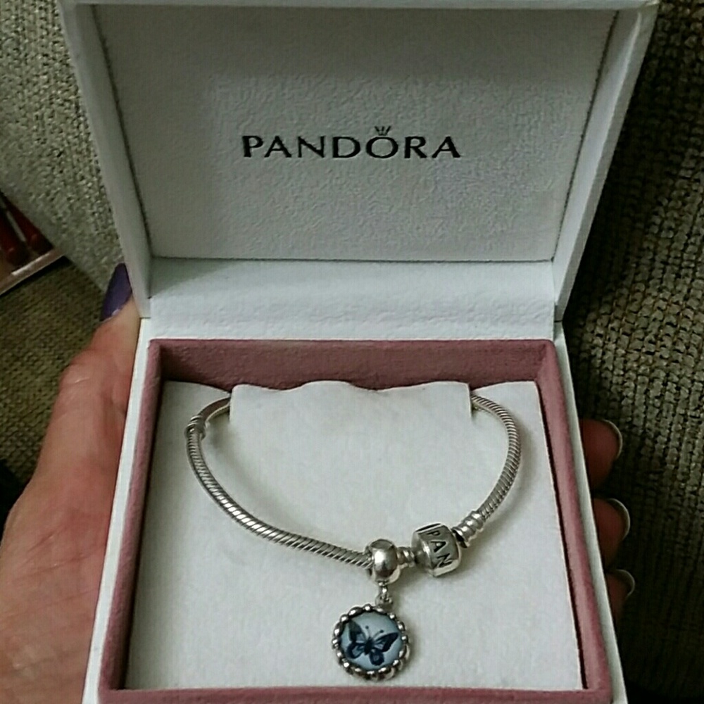 Pandora Retired Cameo Butterfly Dangle Charm